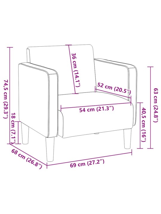 Rozkládací křeslo s područkami tmavě šedé 54 cm manšestr textil