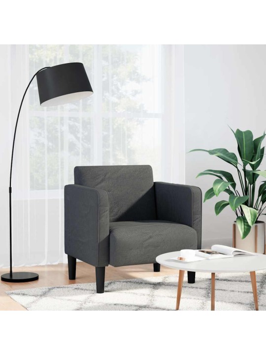 Rozkládací křeslo s područkami tmavě šedé 54 cm manšestr textil