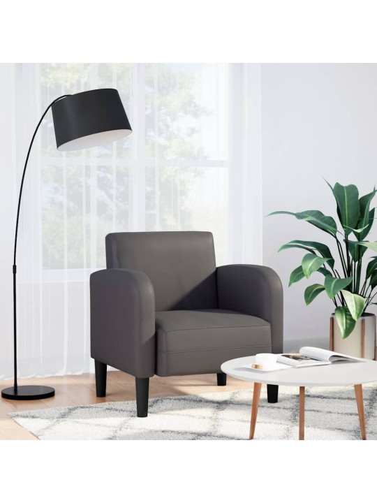 Rozkládací křeslo s područkami šedé 54 cm umělá kůže