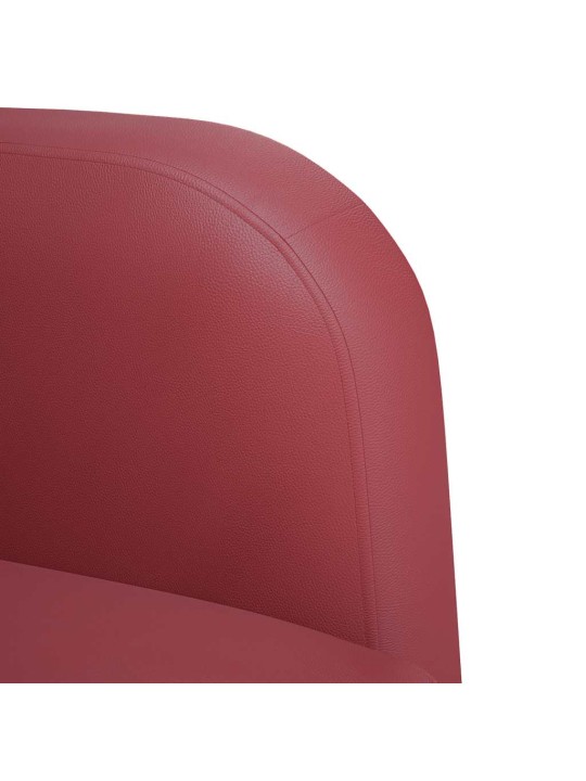 Rozkládací křeslo s područkami vínově červená 54 cm umělá kůže