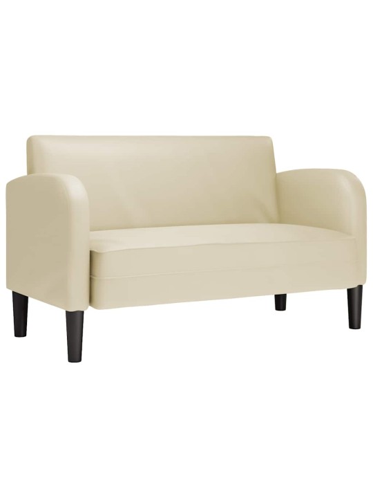 Loveseat sofa krémová 110 cm umělá kůže