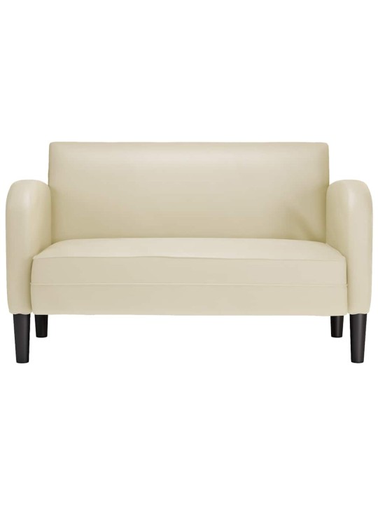 Loveseat sofa krémová 110 cm umělá kůže
