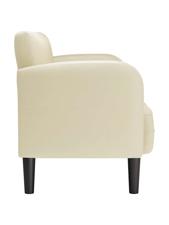 Loveseat sofa krémová 110 cm umělá kůže