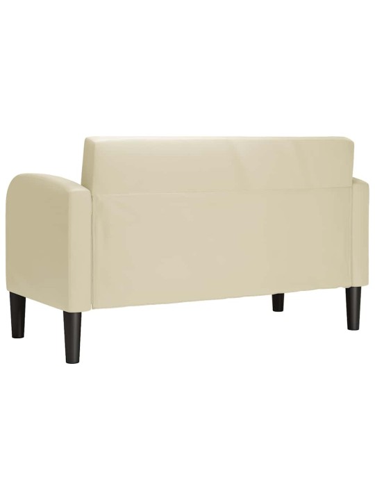 Loveseat sofa krémová 110 cm umělá kůže