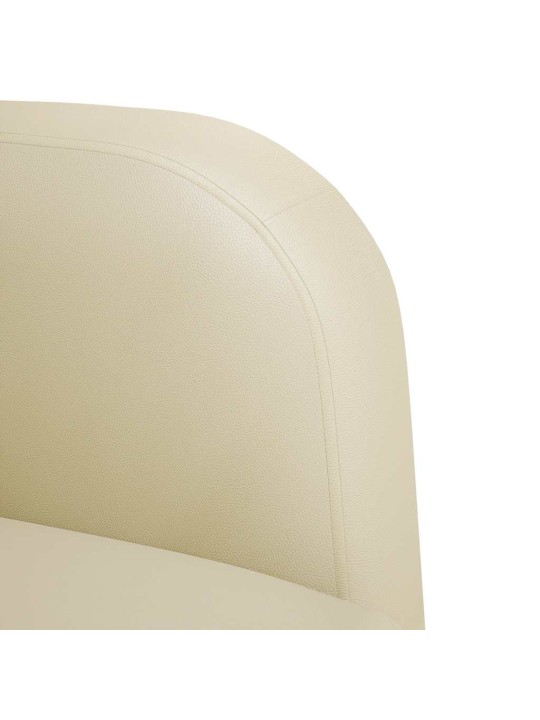 Loveseat sofa krémová 110 cm umělá kůže