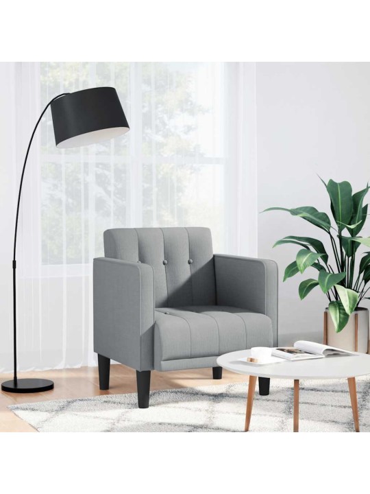 Rozkládací křeslo s područkami, světle šedé, 53 cm, látka