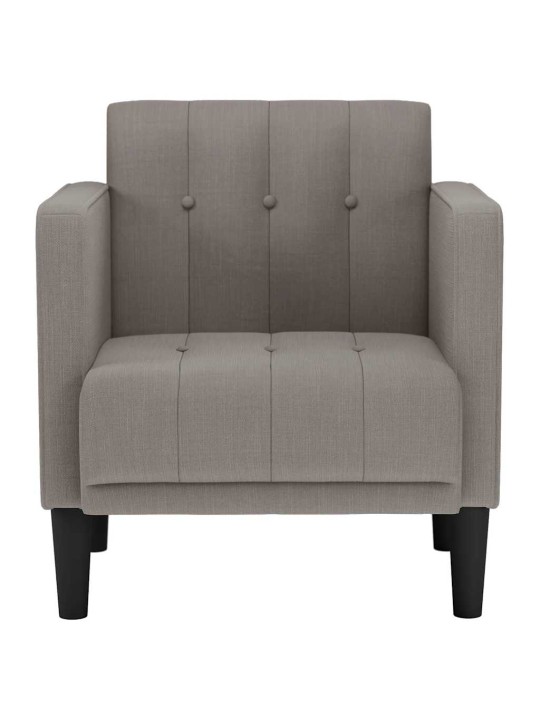Rozkládací křeslo s područkami, taupe, 53 cm, látka