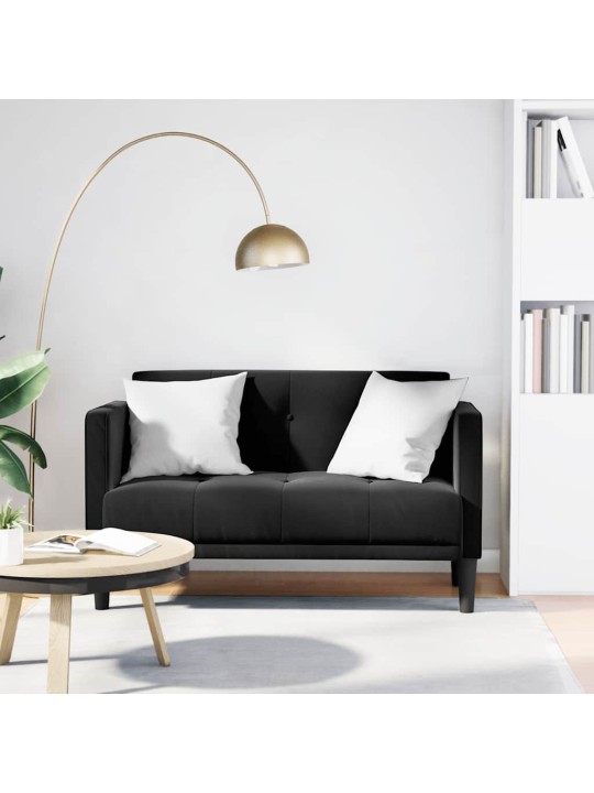 Loveseat sofa černá 111 cm samet