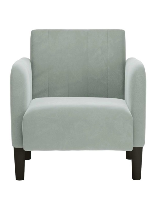 Rozkládací křeslo s područkami světle šedé 54 cm velvet