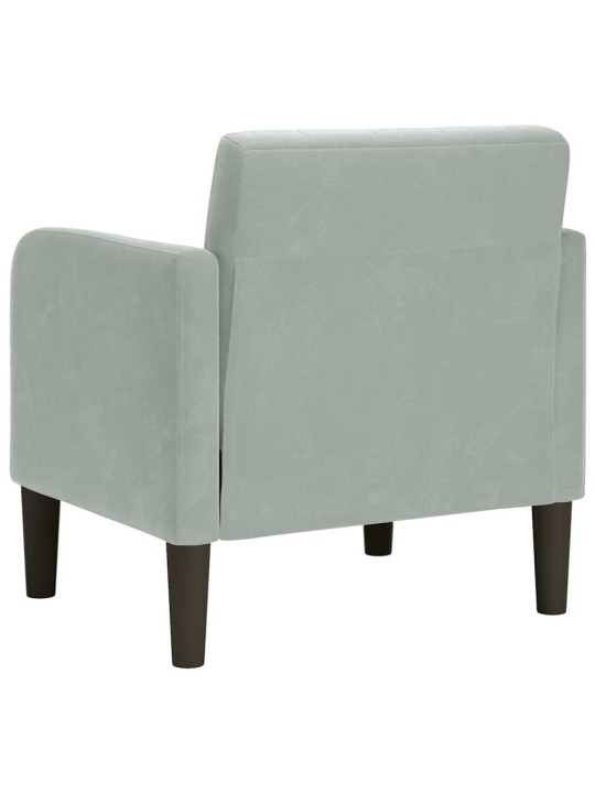 Rozkládací křeslo s područkami světle šedé 54 cm velvet