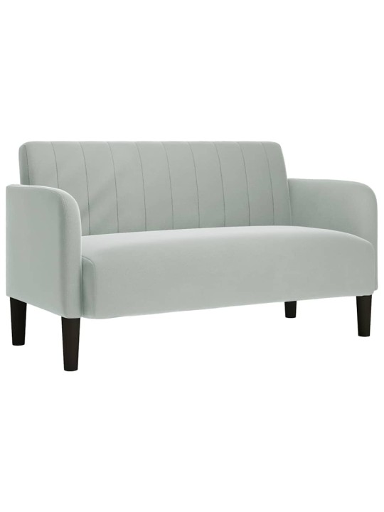 Loveseat sofa světle šedá 109 cm samet