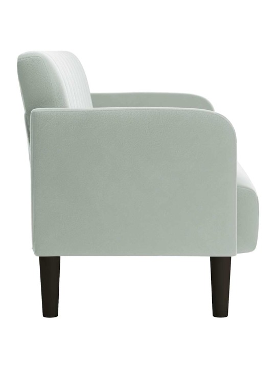 Loveseat sofa světle šedá 109 cm samet