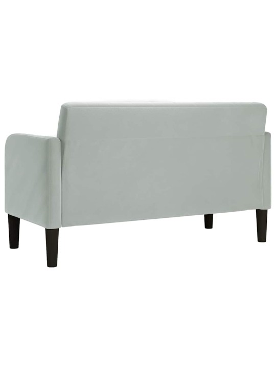 Loveseat sofa světle šedá 109 cm samet