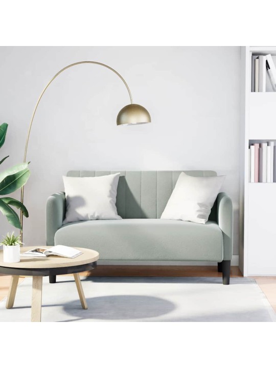 Loveseat sofa světle šedá 109 cm samet