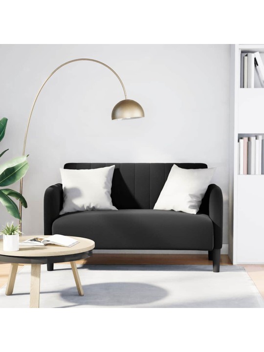 Loveseat sofa černý 109 cm samet