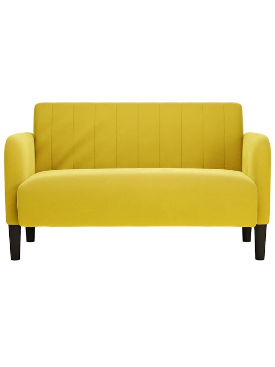 Loveseat sofa žluť 109 cm samet