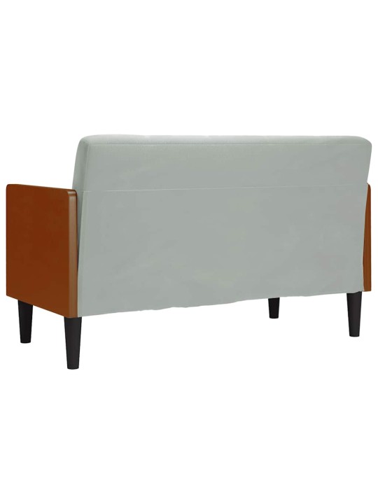 Pohovka loveseat s podhlavníkem, světle šedá, 110 cm, samet