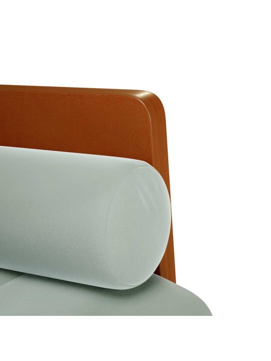 Pohovka loveseat s podhlavníkem, světle šedá, 110 cm, samet