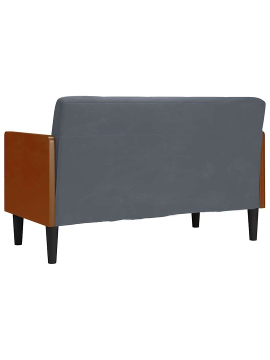 Pohovka loveseat s podhlavníkem, tmavě šedá, 110 cm, samet