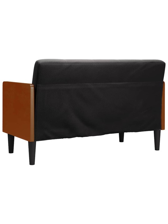 Pohovka loveseat s podhlavníkem, černá, 110 cm, samet