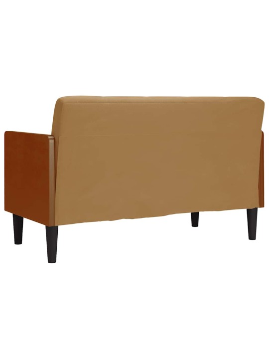 Pohovka loveseat s podhlavníkem, hnědá, 110 cm, samet