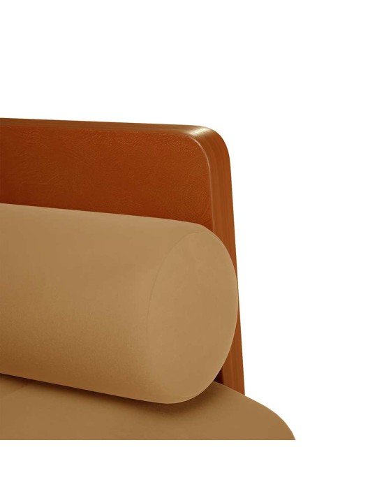 Pohovka loveseat s podhlavníkem, hnědá, 110 cm, samet