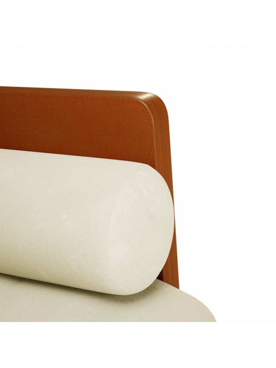 Pohovka loveseat s podhlavníkem, krémová, 110 cm, samet