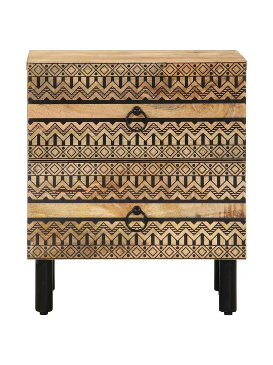 Noční stolky 2 ks černé 40x33,5x46 cm masivní hrubý mangovník