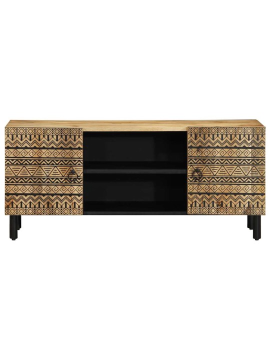 Tv skříňka černá 105 x 33,5 x 46 cm masivní hrubý mangovník
