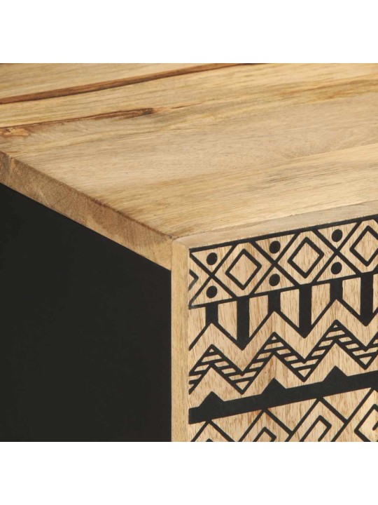 Tv skříňka černá 105 x 33,5 x 46 cm masivní hrubý mangovník