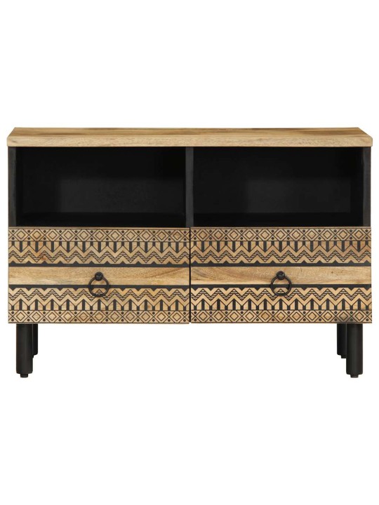 TV skříňka černá 70 x 33,5 x 46 cm masivní hrubý mangovník
