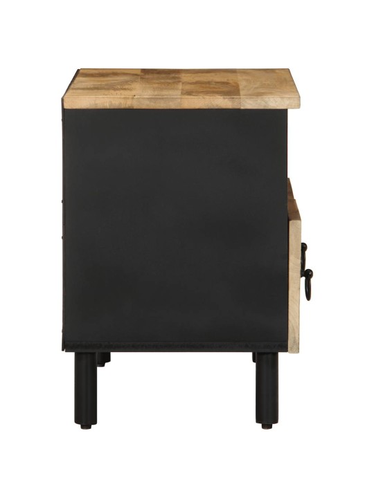 TV skříňka černá 70 x 33,5 x 46 cm masivní hrubý mangovník