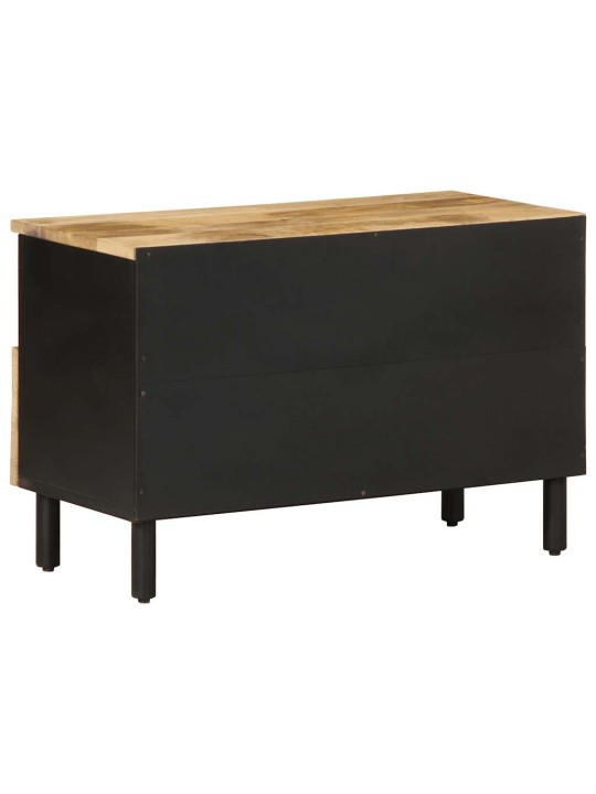 TV skříňka černá 70 x 33,5 x 46 cm masivní hrubý mangovník