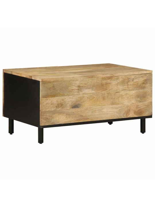 Konferenční stolek černý 80x50x40 cm masivní hrubý mangovník