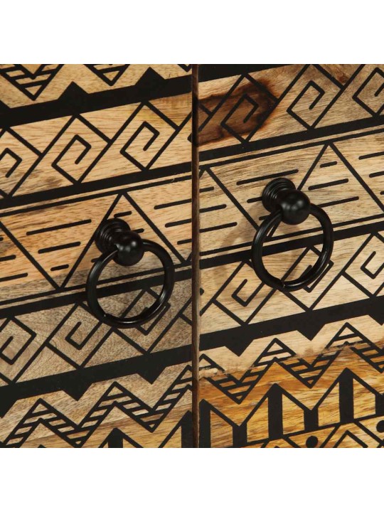 Konferenční stolek černý 80x50x40 cm masivní hrubý mangovník