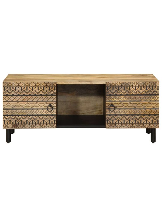 Konferenční stolek černý 100x54x40 cm masivní hrubý mangovník
