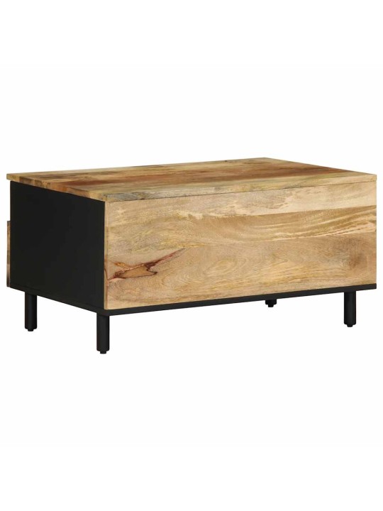 Konferenční stolek černý 80x54x40 cm masivní hrubý mangovník