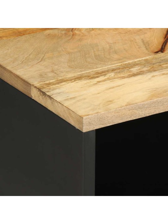 Tv skříňka černá 80 x 33,5 x 46 cm masivní hrubý mangovník