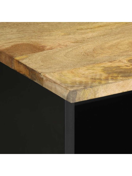 Tv skříňka černá 100 x 33,5 x 46 cm masivní hrubý mangovník