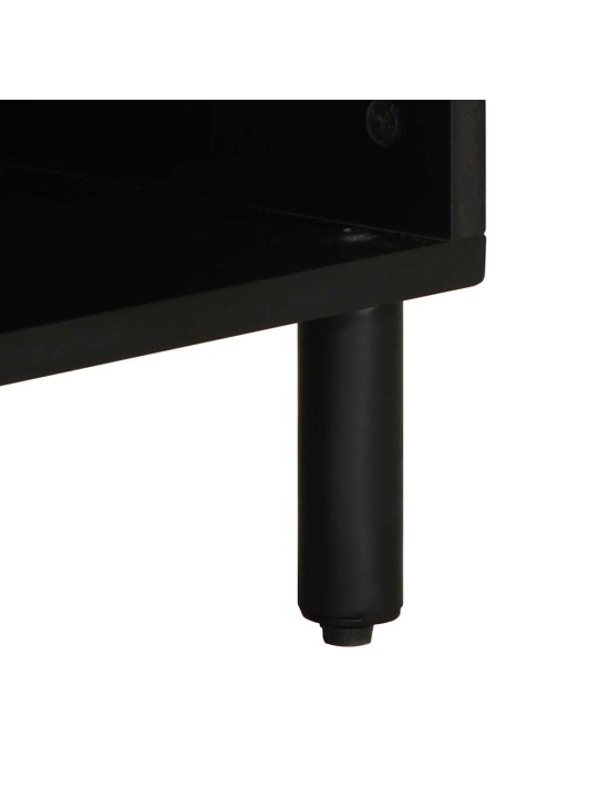 Tv skříňka černá 100 x 33,5 x 46 cm masivní hrubý mangovník