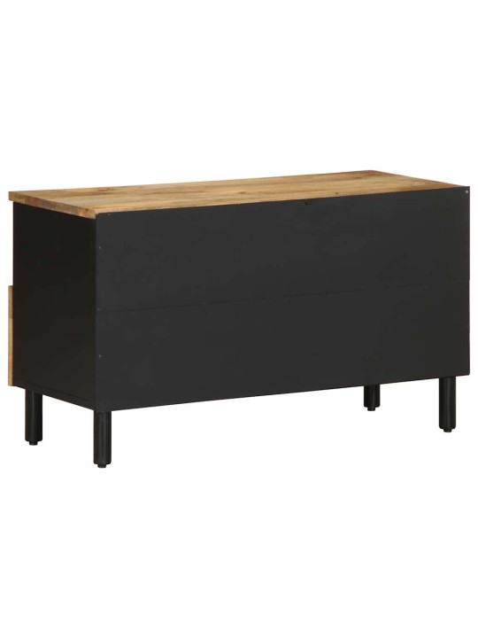 Tv skříňka černá 80 x 33,5 x 46 cm masivní hrubý mangovník