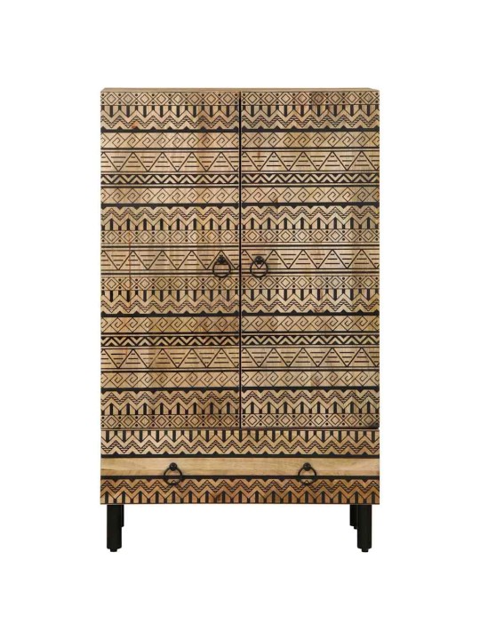 Skříň highboard 60x33,5x110 cm masivní hrubé mangovníkové dřevo