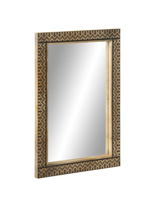 Koupelnové zrcadlo 50 x 70 cm masivní mangovníkové dřevo a sklo