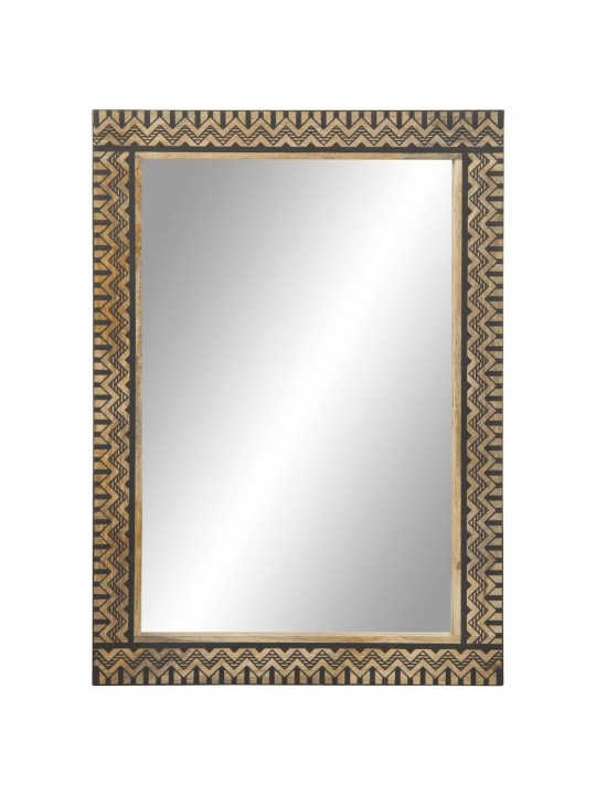 Koupelnové zrcadlo 50 x 70 cm masivní mangovníkové dřevo a sklo