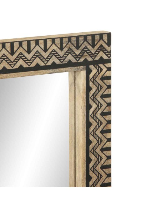 Koupelnové zrcadlo 50 x 70 cm masivní mangovníkové dřevo a sklo