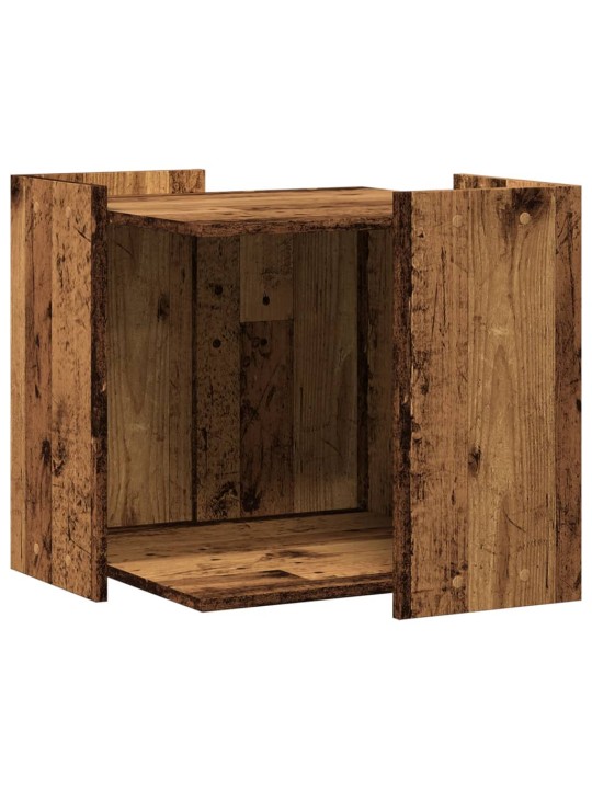 Skříňka na kočičí záchod old wood 53x53x51 cm kompozitní dřevo