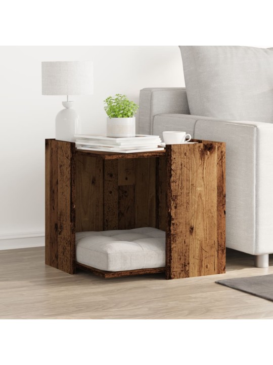 Skříňka na kočičí záchod old wood 53x53x51 cm kompozitní dřevo
