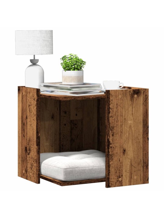 Skříňka na kočičí záchod old wood 53x53x51 cm kompozitní dřevo