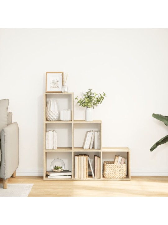 Knihovna/dělící stěna 3patrová dub sonoma 99x29x99 cm kompozit