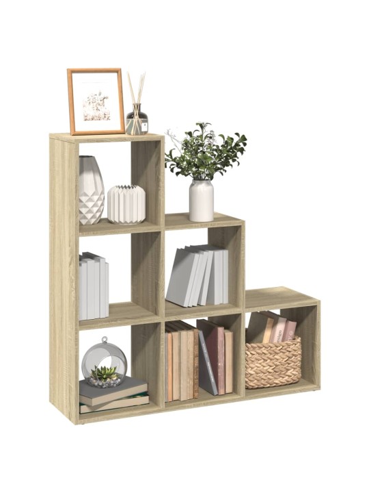 Knihovna/dělící stěna 3patrová dub sonoma 99x29x99 cm kompozit